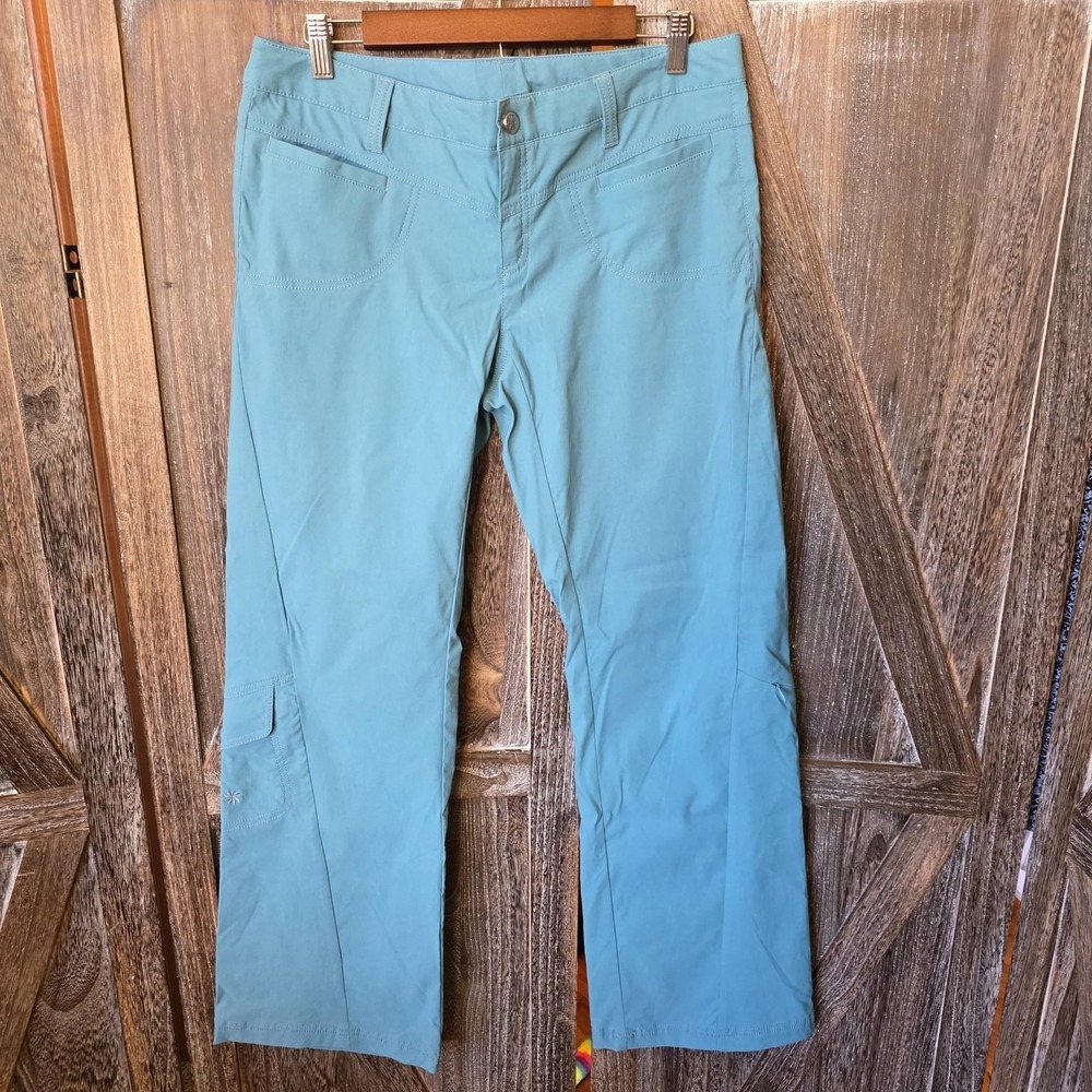 Athleta Pantsโ Women's Size 10 Teal Green Performance Flare Pockets Lightweight